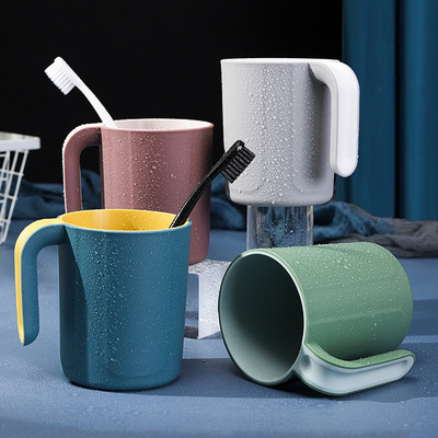 速发子口杯家用简约刷牙杯漱儿漱杯洗童情侣一对塑料牙刷套装创意