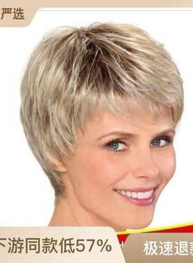速发h发短假发r短short/wig金色wigs头套外国人wo男士时尚