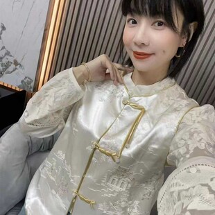 速发新花式国马风甲外套2024春季新款重工提中复古盘扣无袖坎肩上