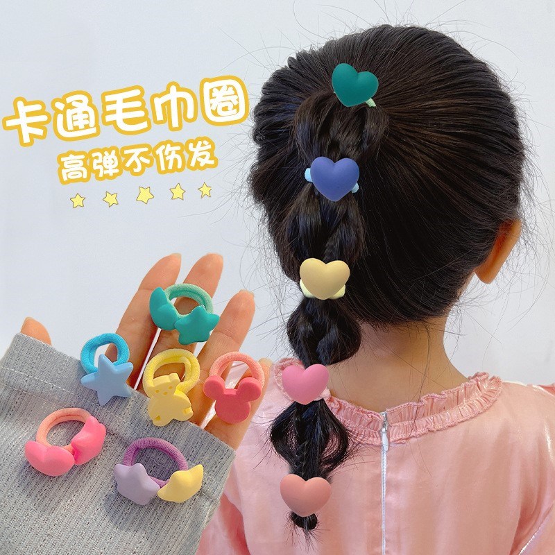 速发小孩可爱拇指皮扣头绳发圈婴幼儿扎头发儿童高弹力不伤发筋