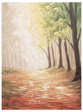 速发YB纯手绘油画《一路繁华》意式画立体肌理画客厅沙发墙装饰画