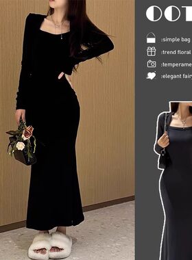 速发连衣裙春秋薄款鱼尾裙小妈裙子后妈级包裙小个子套装高臀感长