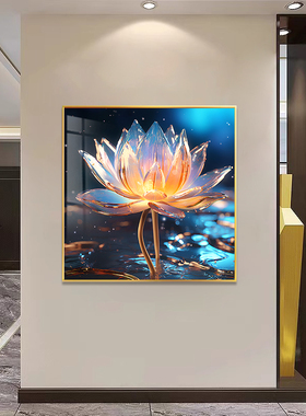 《蓝色牡丹》法式奶油风植物花卉艺术客厅玄关装饰画小众简约气质