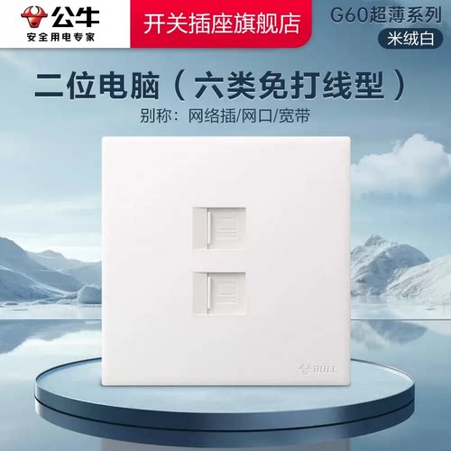 公牛正品六类网线面板G60