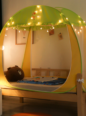 极速儿童蚊帐80X16o0婴儿拼接床男孩蒙古包防摔100 180三门全底免