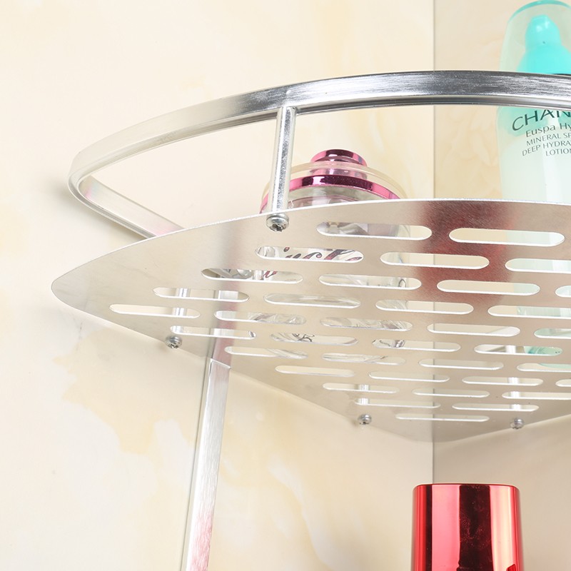 极速免打孔太空铝卫生间转角置物架浴室I双层三角架子厕所厨房挂