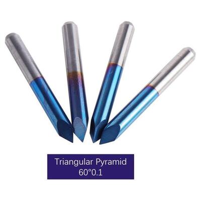 新品10Pcs Triangular CNC Router Bits V-Bit 60Q Degree 0.1Mm