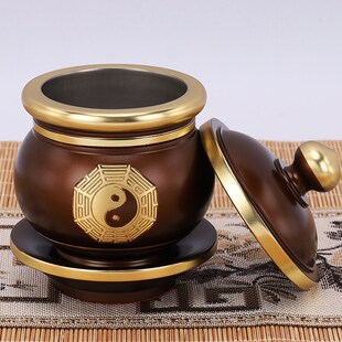 新品铜道家供水杯太极八卦圣水杯道观净水杯子三清杯道Z坛摆件拜