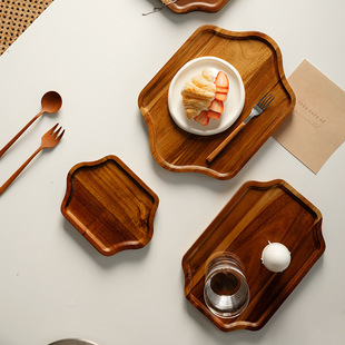 极速Octacgonal tray wooden dinner plate dessert cake plate