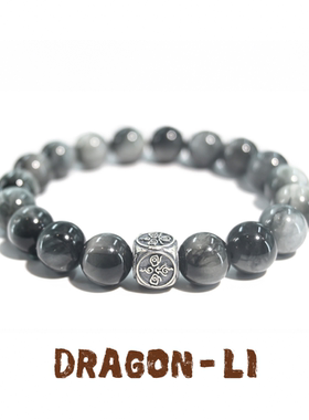 DRAGON LI狸花猫鹰眼石五路财神招财转运串珠情侣饰品闺蜜礼物