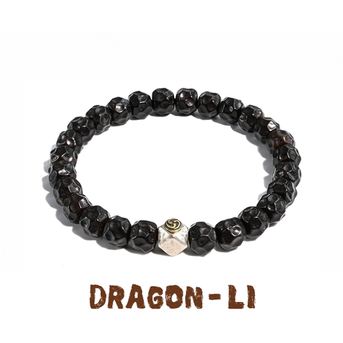 DRAGON LI狸花猫椰蒂无相925银八棱珠串珠手串情侣饰品闺蜜礼物