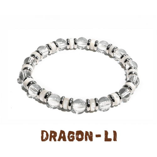 DRAGON-LI狸花猫光与海银丝贝白水晶手串珠情侣配色饰品闺蜜礼物