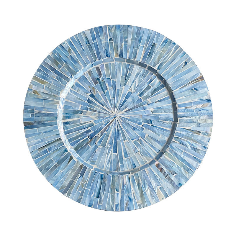 极速轻奢彩色f贝壳餐垫圆形大号点心收纳托盘家用客厅咖啡餐厅拍