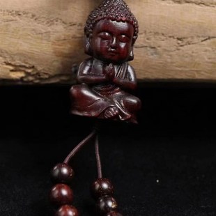 极速赞比亚紫檀木0.8佛珠手串手链念珠雕刻宝P宝佛男文玩饰品把玩