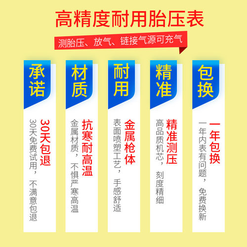 极速车用胎压表气压表高精度带压力充气头汽车P轮胎压检测器数显