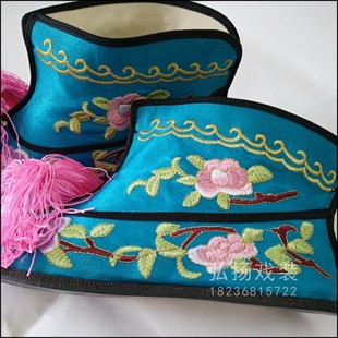 极速戏剧鞋靴平底彩快京剧越剧绣花鞋打鞋女武旦鞋U戏鞋戏曲用品