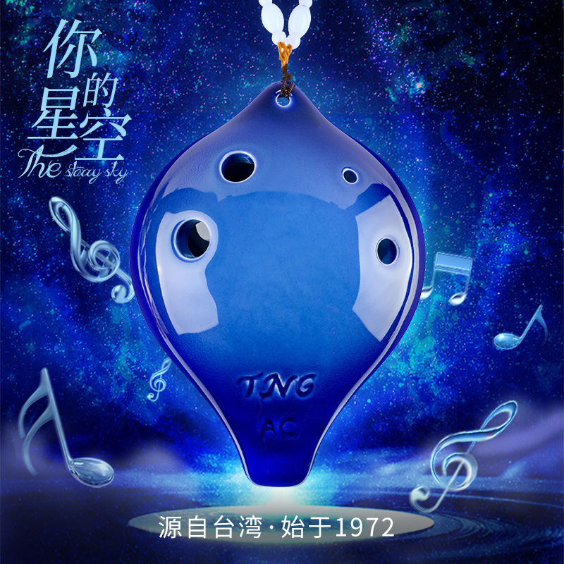 极速台湾原装TNG陶笛6孔w中音AC调六孔陶笛儿童初学C调演奏