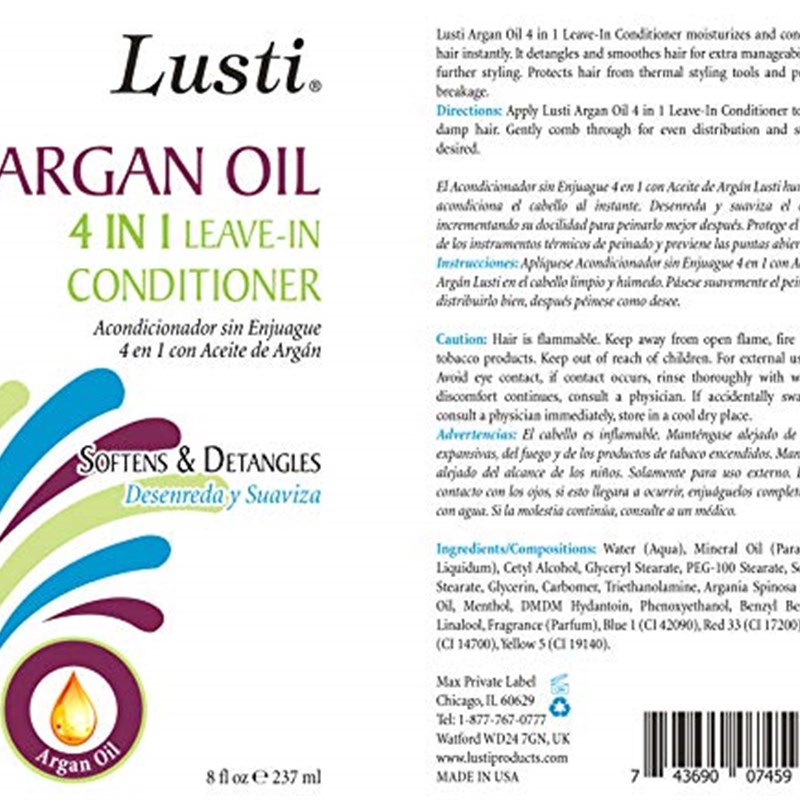 极速Lusti Argan Oil 4 In 1 Leave-In CondKitioner  8 fl oz -