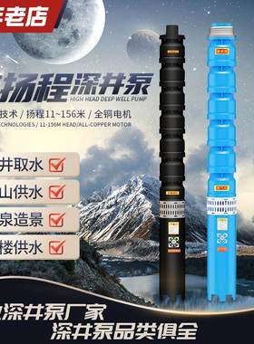 极速深井水泵高扬程多级泵抽水机潜水泵380Lv三相水泵农田灌溉深
