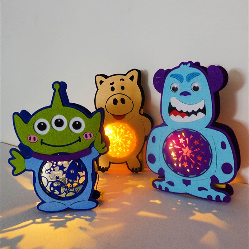 极速儿童卡通恐龙灯笼纸透光纸diy手工材M料新年春节元宵节手提小