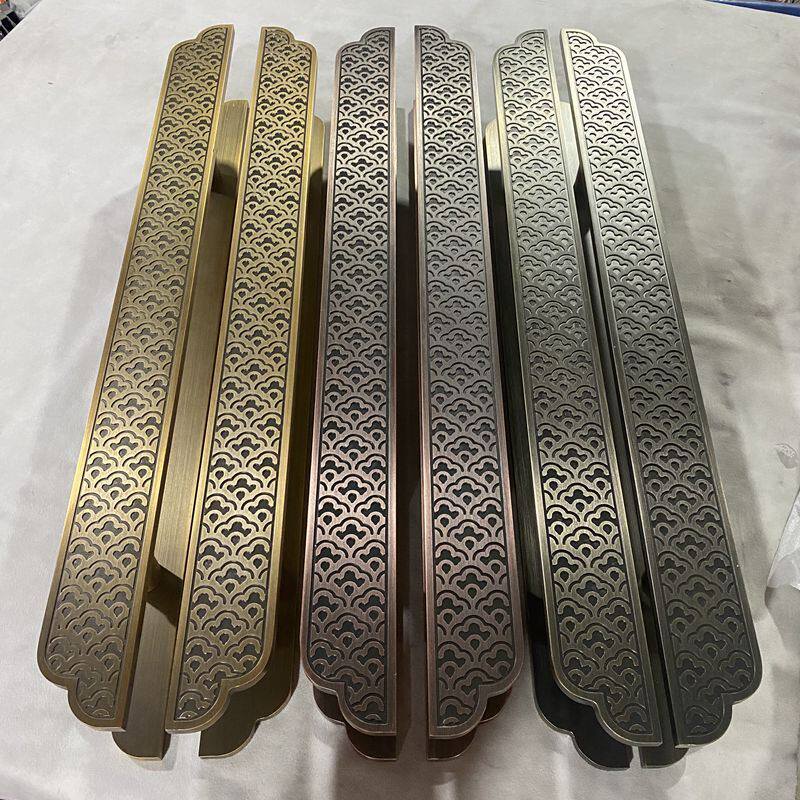 极速定制玻璃门把k手木大门拉手中式仿古铜大扶手有无框门拉手实