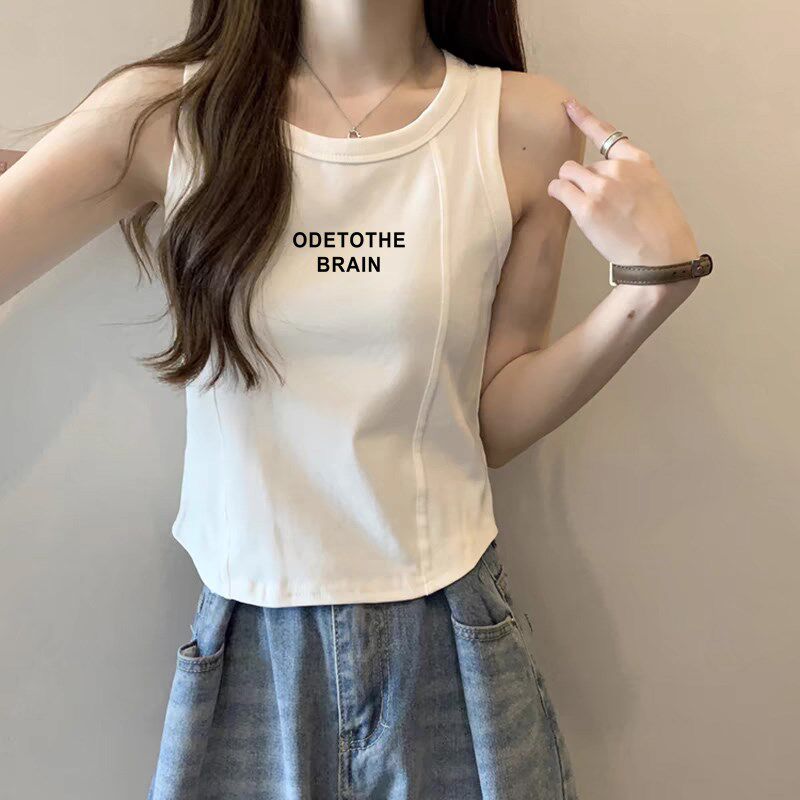 新品202e5新款纯棉吊带背心女夏季外穿无袖内搭打底短款别致绝美