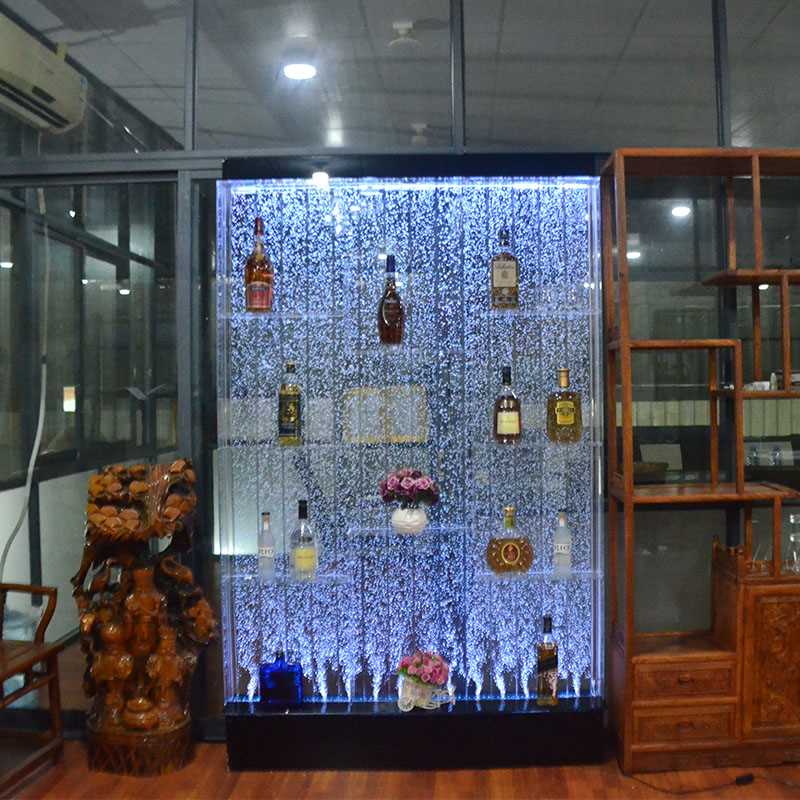极速定制大型气泡屏n风酒柜水幕墙玄关背景隔断装饰客厅鱼缸流水