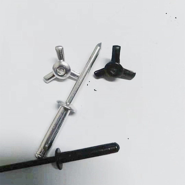 vaidu灯笼抽芯铆钉三爪折叠全铝拉铆钉大帽黑色灯笼汽车专 速发