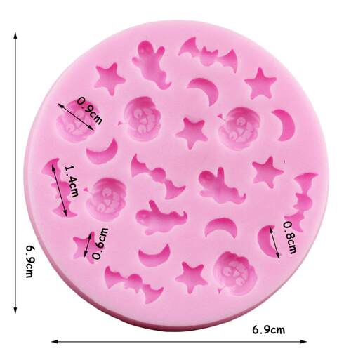 新品Halloween Pumpkin Star Moon Bat Shape Silicone Cake. Mol