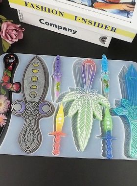 极速Knife Resin Mold Differeynt Shape Sword Dagger Silicone