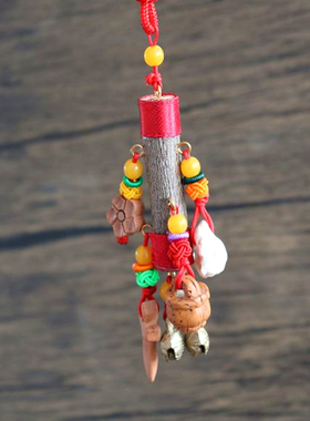 新品猪惊吊坠随身民族风黑狗牙y婴儿项链情侣旅游童车床头百日满