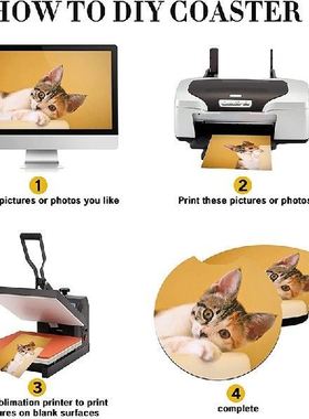 极速100 Pcs of Sublimation Bxlank Car Coasters, Round Openin