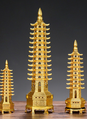 新品台怀镇文化文昌塔摆件13层9层纯铜十三P层九层的书桌面装饰工