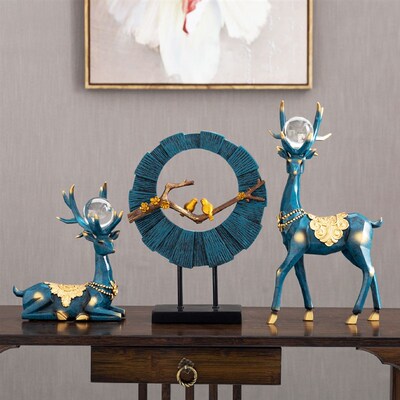 极速Home Decor Accessorries Modern Deer Statues Animal Sculp