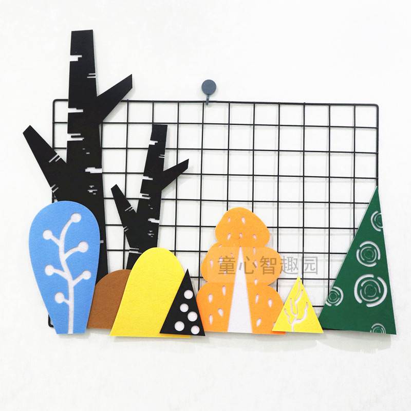 极速INSc风三角森林树叶组合墙贴 幼儿园环创布置装饰教室墙面森