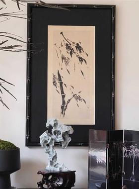 极速松鹤竹屏仿漆器仿古生日送礼复古新中式N日式桌面小屏风摆件