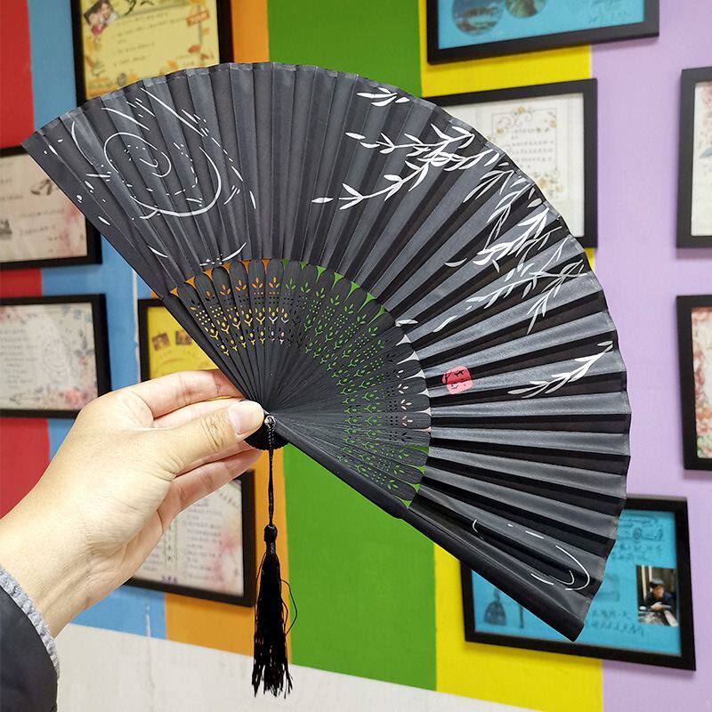 极速Chinese Japanese Silk souvenirEs Folding fan gift Dance