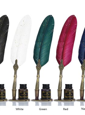 极速Upscale Calligraphy Feather Dip Pen SLet Copper Pen Hand