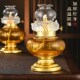 新品 酥油灯液体油灯照明灯盏供佛家用玻璃K灯芯长明灯灯座烛台灯