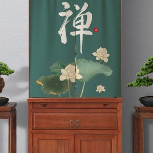 速发佛龛遮挡帘家用免打孔佛柜子佛像遮盖佛堂隔断门布帘台半挂帘