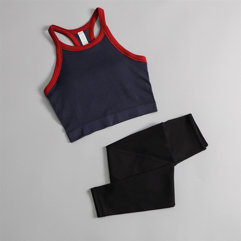 新品夏季运动内衣女外穿带胸垫长款瑜伽服健身普拉提上衣X背心202