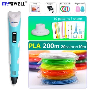 新品myriwell 3d pmen display pen with free pla 1.75mm filame