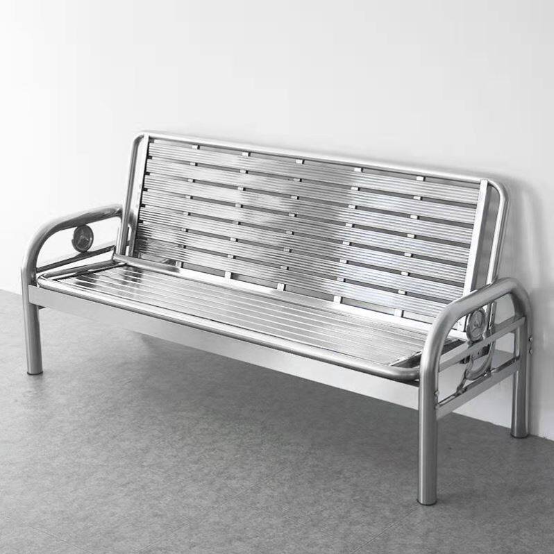 极速加厚b不锈钢沙发床排椅可折叠多功能两用简易户外沙发工业风