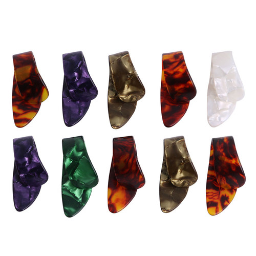 新品10Pcs Celluloid Guitar Thumb Picks JFinger Plectrum Band