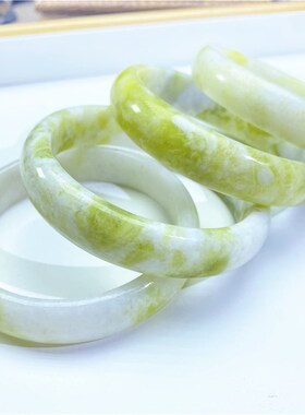 新品天然菜花玉手镯女款玉石手镯 (中国舒M俱来)目前暴利润的一