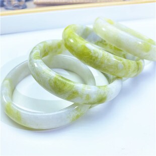 新品天然菜花玉手镯女款玉石手镯 (中国舒M俱来)目前暴利润的一