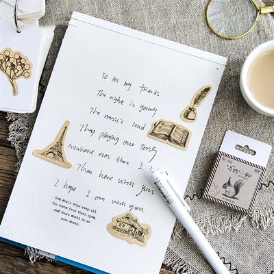 极速Retro All iPrints Kraft Paper Stickers Set Decorative St