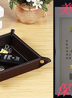 极速Tanya PU Valet Tray LeatheAr Catchall Jewelry Tray Dice