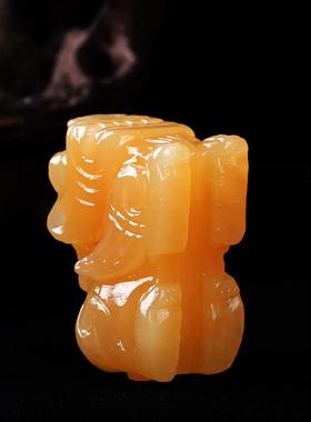 极速l貔天品然老黄玉貔貅摆件家居貅店铺M门店礼开业皮休丘玉石装