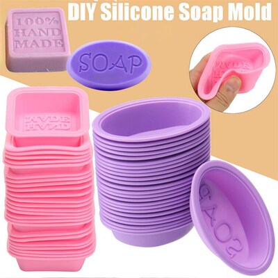 极速25Pcs Handmade Silicone Soap Mold DIKY  Square Making Ba